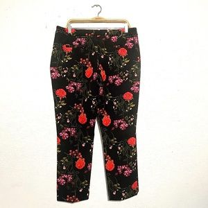 New Cynthia Rowley High-Rise Floral Cropped Pants. Sz 12